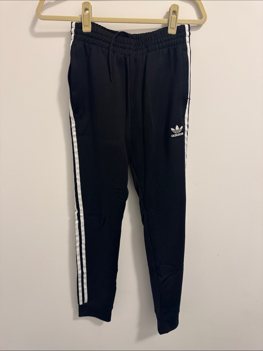 adidas Black Jogger Pants with White 3-Stripes